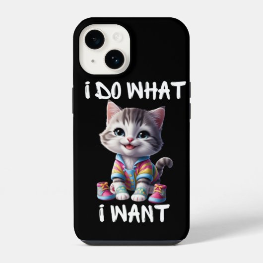 やるべきことをやる かわいい猫 iPhoneケース iPhone 14ケース (裏面)