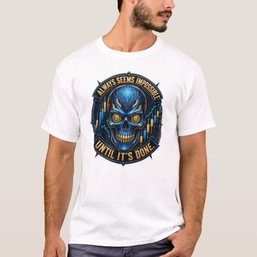 やるまではいつも無理に思える ビットコイン Tシャツ (正面)