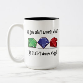 やる価値のある仕事 ツートーンマグカップ