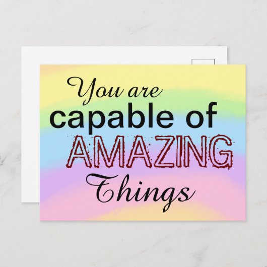 やる気が出る 素晴らしいことを成し遂げる レインボー ポストカード (正面/裏面)