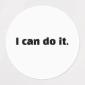 やる気が出る“I Can Do It”ステッカー ラベル (デザイン2)