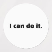 やる気が出る“I Can Do It”ステッカー ラベル (デザイン1)