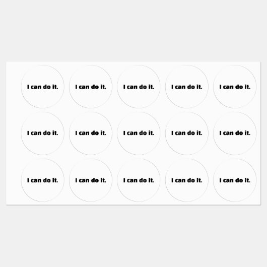 やる気が出る“I Can Do It”ステッカー ラベル (シート)