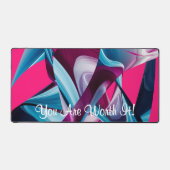 やる気に値するピンクインスパイアの抽象芸術 デスクマット (正面)