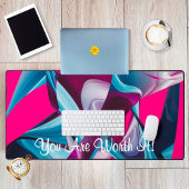 やる気に値するピンクインスパイアの抽象芸術 デスクマット