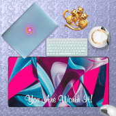 やる気に値するピンクインスパイアの抽象芸術 デスクマット