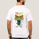 やる気に満ちたカメレオンの仕事面白グッズ Tシャツ (裏面)