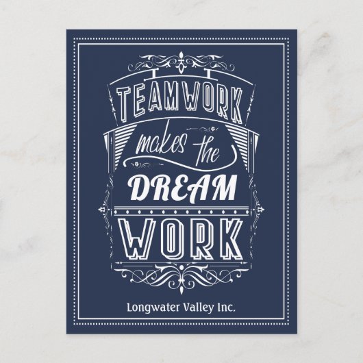 やる気のあるチームワークが夢の仕事をする ポストカード (正面)