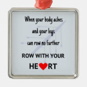 やる気のある行ハート メタルオーナメント (正面)