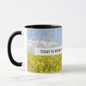 やる気を出す黄色の花のマグカップ マグカップ (左)