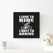 やる気を起こさせるおもしろいサイクリング引用文 スクエア壁時計 (ホーム)