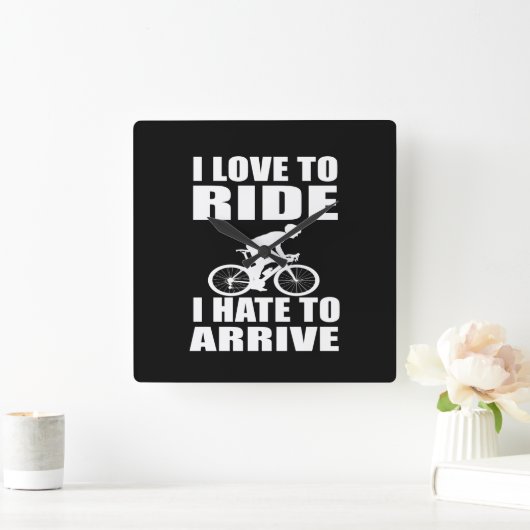 やる気を起こさせるおもしろいサイクリング引用文 スクエア壁時計 (ホーム)