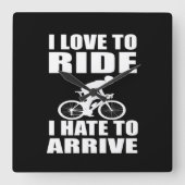 やる気を起こさせるおもしろいサイクリング引用文 スクエア壁時計 (正面)