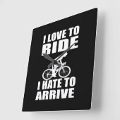 やる気を起こさせるおもしろいサイクリング引用文 スクエア壁時計 (傾斜)