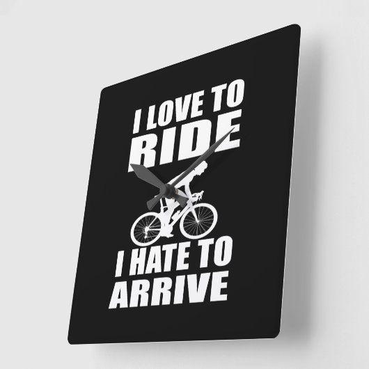 やる気を起こさせるおもしろいサイクリング引用文 スクエア壁時計 (傾斜)