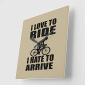 やる気を起こさせるおもしろいサイクリング引用文 スクエア壁時計 (傾斜)