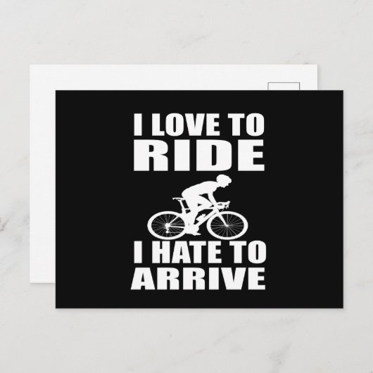 やる気を起こさせるおもしろいサイクリング引用文 ポストカード (正面/裏面)