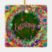 やる気を起こさせるかわいらしカラフル2 セラミックオーナメント (正面)