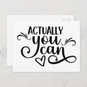 やる気を起こさせることわざ実際に白黒 ポストカード (正面/裏面)