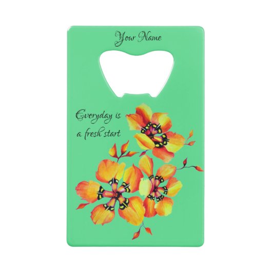 やる気を起こさせると感動的引用文ハ絵を描ンド クレジットカード栓抜き (正面)