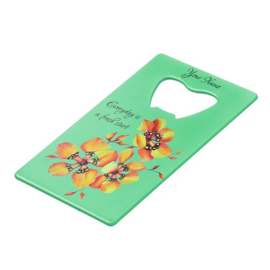 やる気を起こさせると感動的引用文ハ絵を描ンド クレジットカード栓抜き (正面アングル)