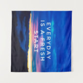 やる気を起こさせると感動的引用文 – 毎日 タペストリー (正面(横))