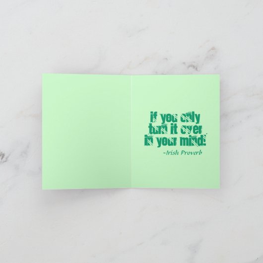 やる気を起こさせるなアイルランドの諺のセントパトリックの日カード カード (内部)