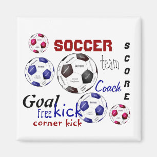 やる気を起こさせるなサッカーゲーム、スポーツの単語 マグネット