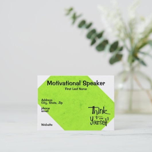 やる気を起こさせるなスピーカー 名刺 (スタンド正面)