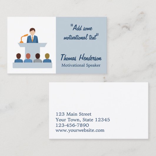 やる気を起こさせるなスピーカー、生命コーチ 名刺 (正面/裏面)