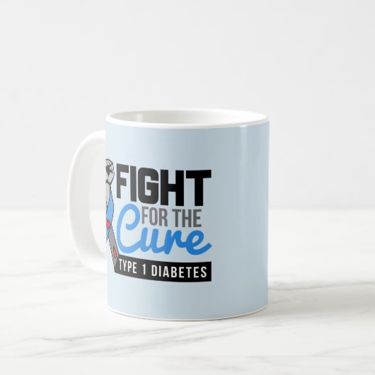 やる気を起こさせるなタイプ1の糖尿病の引用文-治療のための戦い コーヒーマグカップ (正面左)