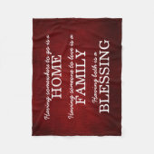 やる気を起こさせるなタイポグラフィ家族の引用文 フリースブランケット (正面)