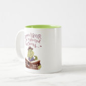 やる気を起こさせるなチャールズ・ディケンズの引用文の水彩画Croc ツートーンマグカップ (正面左)