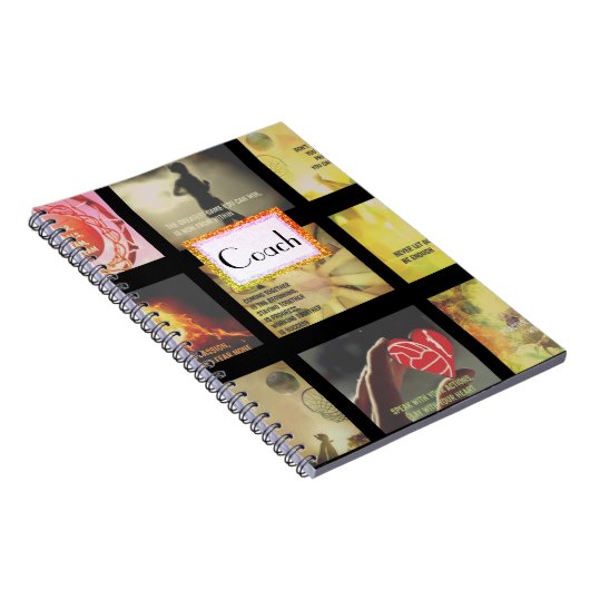 やる気を起こさせるな写真およびスローガンのネットボールのテーマ ノートブック (右側)