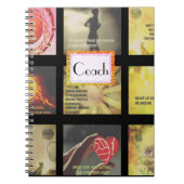 やる気を起こさせるな写真およびスローガンのネットボールのテーマ ノートブック (正面)