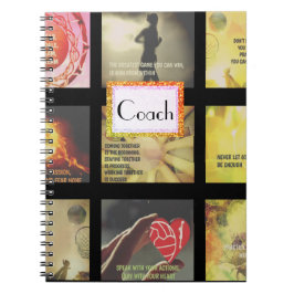 やる気を起こさせるな写真およびスローガンのネットボールのテーマ ノートブック