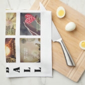 やる気を起こさせるな写真および引用文のネットボールのテーマ キッチンタオル (四つ折り)