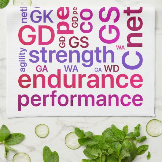 やる気を起こさせるな単語および位置のネットボール キッチンタオル (折り畳み)