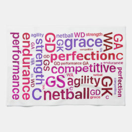 やる気を起こさせるな単語および位置のネットボール キッチンタオル