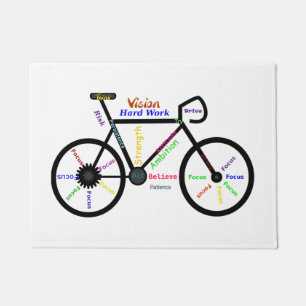 やる気を起こさせるな単語、サイクリング、サイクリング、バイクメンズ ドアマット