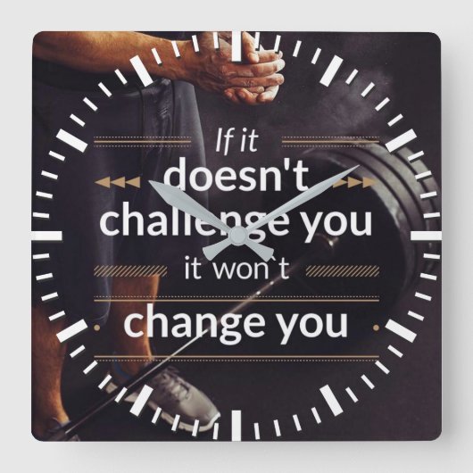 やる気を起こさせるな単語-トレーニング スクエア壁時計 (正面)