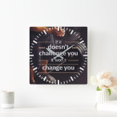 やる気を起こさせるな単語-トレーニング スクエア壁時計 (ホーム)