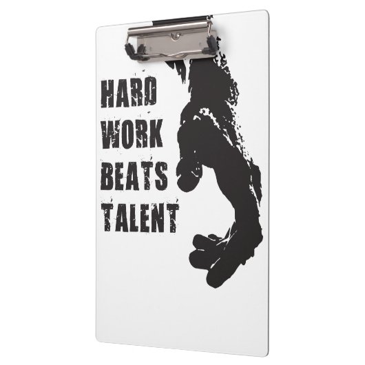 やる気を起こさせるな単語-ハードワークは才能を打ちます クリップボード (左)