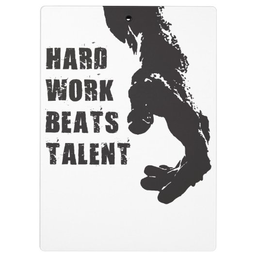 やる気を起こさせるな単語-ハードワークは才能を打ちます クリップボード (裏面)