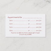 やる気を起こさせるな単語#1のアポイントメントカード 名刺 (裏面)