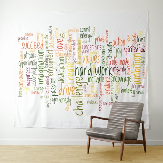 やる気を起こさせるな単語#2の陽性の勇気付けられる タペストリー (インサイチュ(横))