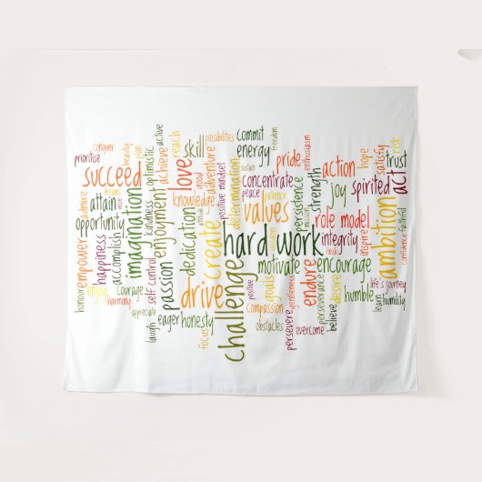 やる気を起こさせるな単語#2の陽性の勇気付けられる タペストリー (正面(横))