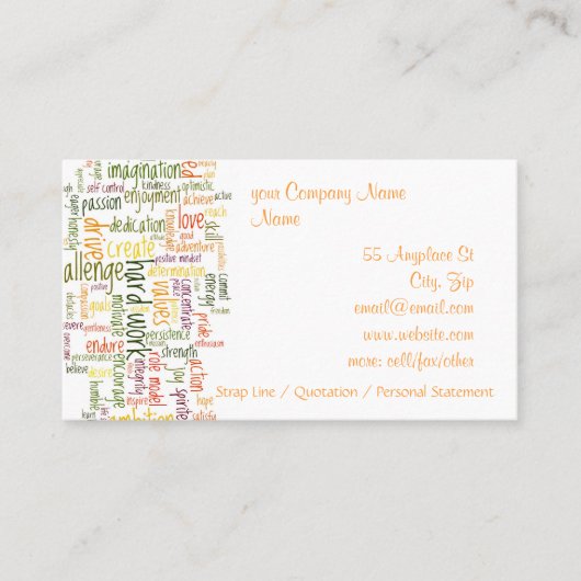 やる気を起こさせるな単語#2 名刺 (正面)