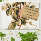 やる気を起こさせるな引用文のビクトリアンなピンクのバラ キッチンタオル (折り畳み)