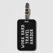 やる気を起こさせるな引用文の仕事の堅い旅行より懸命に ラゲッジタグ (正面縦)